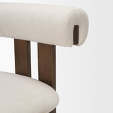 Tribeca Open Back 36.5in Seat Counter Stool | Cream Fabric w/ Wood from Mercana - Luna Furniture
