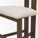 Tribeca Open Back 36.5in Seat Counter Stool | Cream Fabric w/ Wood from Mercana - Luna Furniture