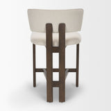 Soho Open Back 35.3in Seat Counter Stool | Cream Fabric w/ Brown Wood from Mercana - Luna Furniture