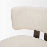 Soho Open Back 35.3in Seat Counter Stool | Cream Fabric w/ Brown Wood from Mercana - Luna Furniture
