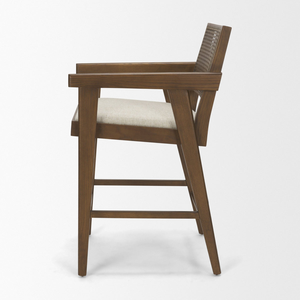 Reid Backless 38in Seat Counter Stool | Brown Wood w/ Cane Back from Mercana - Luna Furniture