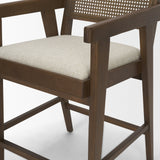 Reid Backless 38in Seat Counter Stool | Brown Wood w/ Cane Back from Mercana - Luna Furniture