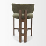 Soho Open Back 35.3in Seat Counter Stool | Olive Fabric w/ Brown Wood from Mercana - Luna Furniture