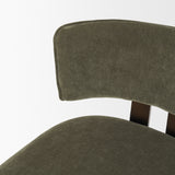 Soho Open Back 35.3in Seat Counter Stool | Olive Fabric w/ Brown Wood from Mercana - Luna Furniture