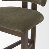 Soho Open Back 35.3in Seat Counter Stool | Olive Fabric w/ Brown Wood from Mercana - Luna Furniture