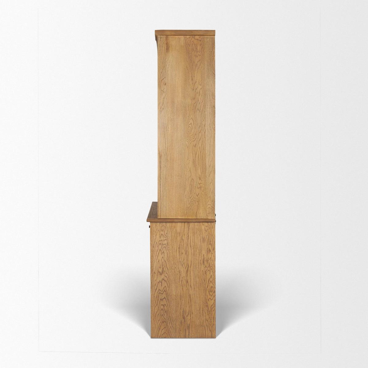 Carrington 85" Sideboard & Hutch | Brown Oak Wood w/ Brass Hardware from Mercana - Luna Furniture