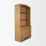 Carrington 85" Sideboard & Hutch | Brown Oak Wood w/ Brass Hardware from Mercana - Luna Furniture