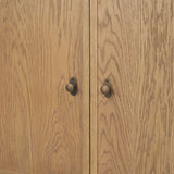 Carrington 82" 4 Door Closed Sideboard | Brown Oak Wood w/ Brass Hardware from Mercana - Luna Furniture