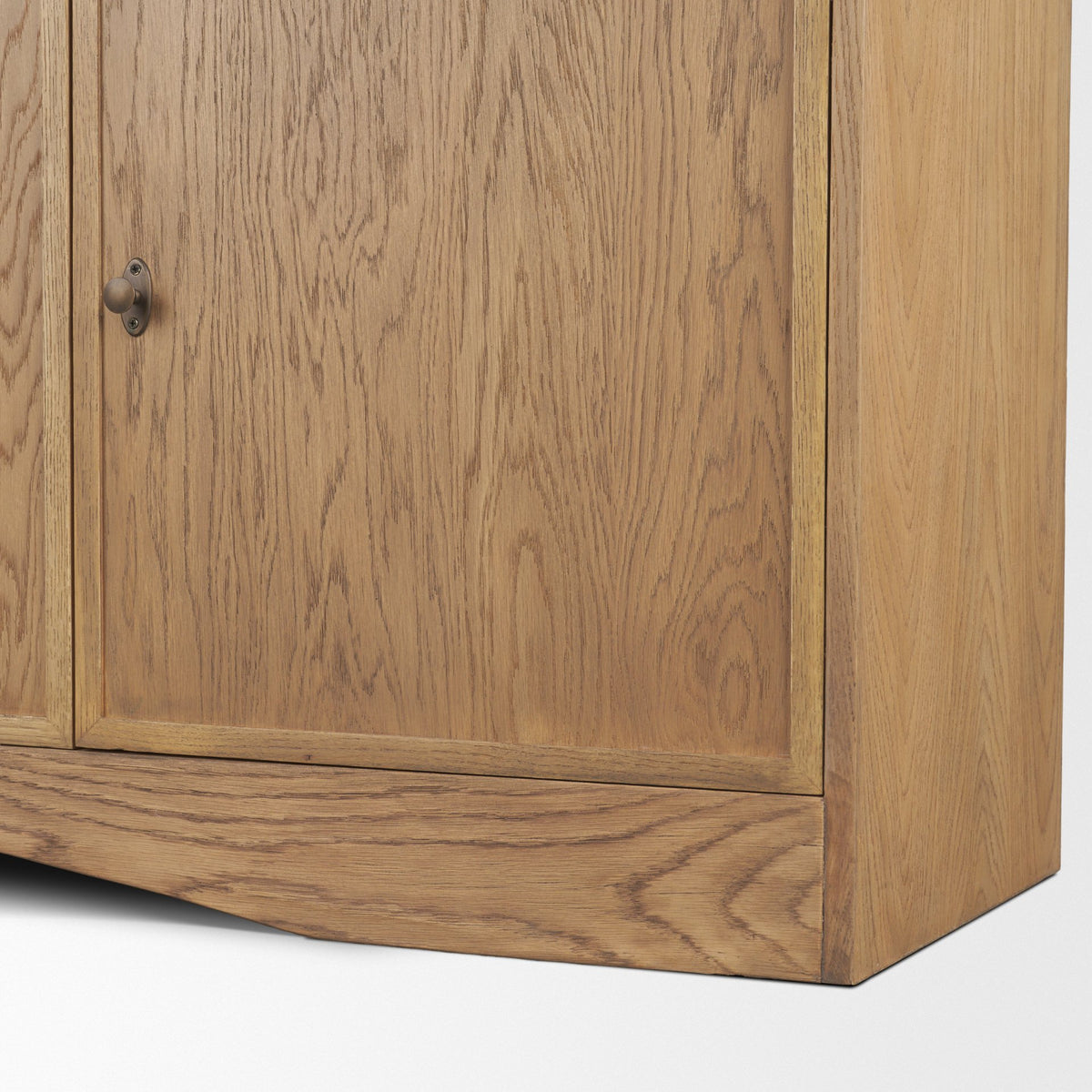 Carrington 82" 4 Door Closed Sideboard | Brown Oak Wood w/ Brass Hardware from Mercana - Luna Furniture