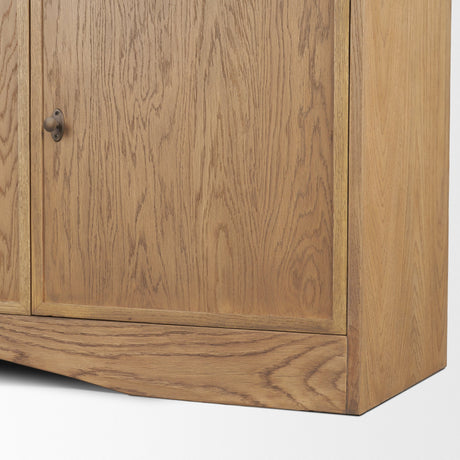 Carrington 82" 4 Door Closed Sideboard | Brown Oak Wood w/ Brass Hardware from Mercana - Luna Furniture