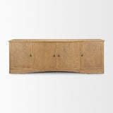 Carrington 82" 4 Door Closed Sideboard | Brown Oak Wood w/ Brass Hardware from Mercana - Luna Furniture