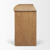 Carrington 82" 4 Door Closed Sideboard | Brown Oak Wood w/ Brass Hardware from Mercana - Luna Furniture