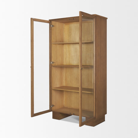 Winsford Two-Tone Oak Display Cabinet w/ Glass Doors from Mercana - Luna Furniture