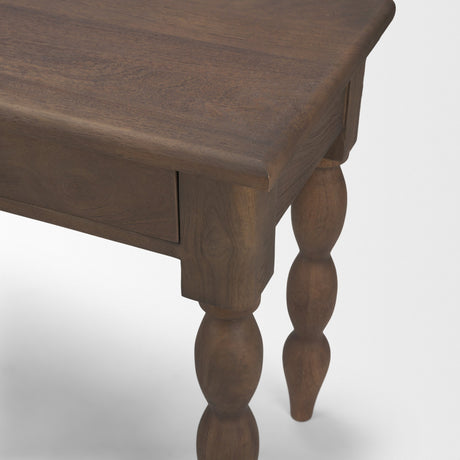 Angeline Spool Turned Console Table | Dark Brown Wood | 2 Drawers from Mercana - Luna Furniture