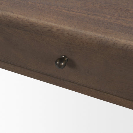 Angeline Spool Turned Console Table | Dark Brown Wood | 2 Drawers from Mercana - Luna Furniture