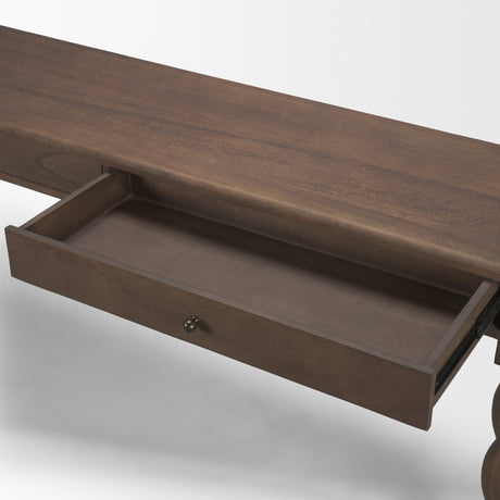 Angeline Spool Turned Console Table | Dark Brown Wood | 2 Drawers from Mercana - Luna Furniture