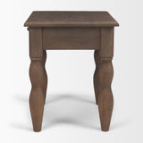 Angeline Spool Turned End Table | Dark Brown Wood | 1 Drawer from Mercana - Luna Furniture