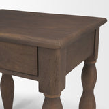 Angeline Spool Turned End Table | Dark Brown Wood | 1 Drawer from Mercana - Luna Furniture