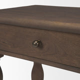 Angeline Spool Turned End Table | Dark Brown Wood | 1 Drawer from Mercana - Luna Furniture
