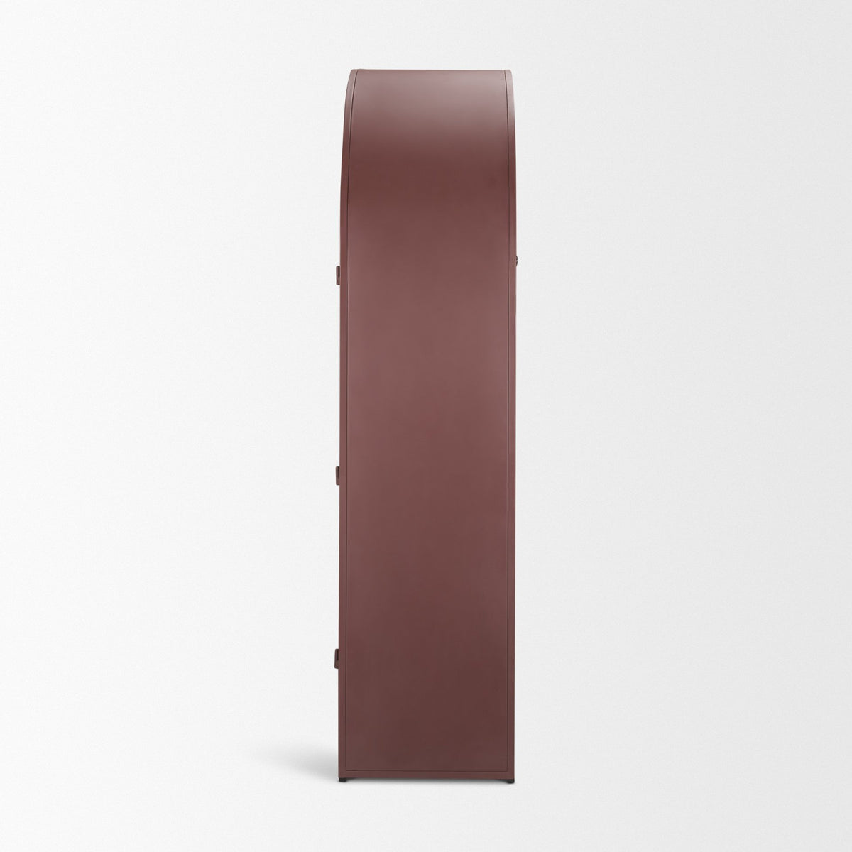 Rousseau Arched Curio Cabinet w/ Glass Doors | Burgundy Metal from Mercana - Luna Furniture