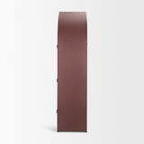Rousseau Arched Curio Cabinet w/ Glass Doors | Burgundy Metal from Mercana - Luna Furniture