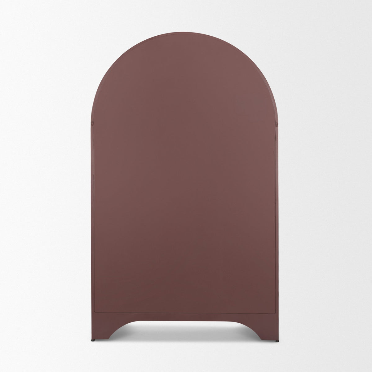Rousseau Arched Curio Cabinet w/ Glass Doors | Burgundy Metal from Mercana - Luna Furniture
