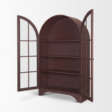 Rousseau Arched Curio Cabinet w/ Glass Doors | Burgundy Metal from Mercana - Luna Furniture