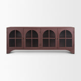 Rousseau 4 Door Closed Sideboard | Arched Glass | Burgundy Metal from Mercana - Luna Furniture