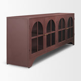 Rousseau 4 Door Closed Sideboard | Arched Glass | Burgundy Metal from Mercana - Luna Furniture