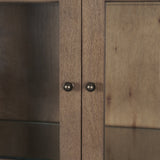 Cromwell Spiral Turned Display Cabinet | Mid-Brown Wood from Mercana - Luna Furniture
