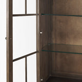 Cromwell Spiral Turned Display Cabinet | Mid-Brown Wood from Mercana - Luna Furniture