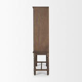 Cromwell Spiral Turned Display Cabinet | Mid-Brown Wood from Mercana - Luna Furniture