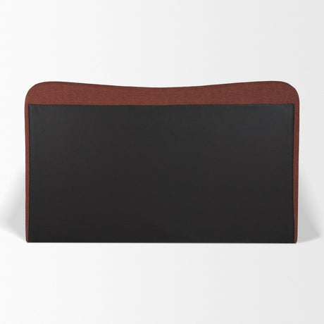 Solene King Upholstered Bedframe w/ Footbed | Curved Headboard | Burgundy Fabric from Mercana - Luna Furniture