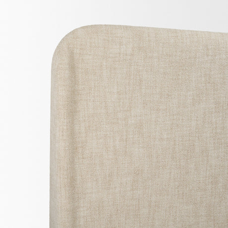 Solene King Upholstered Bedframe w/ Footbed | Curved Headboard | Oatmeal Fabric from Mercana - Luna Furniture