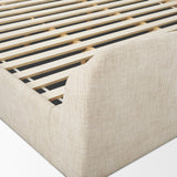 Solene King Upholstered Bedframe w/ Footbed | Curved Headboard | Oatmeal Fabric from Mercana - Luna Furniture