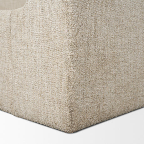 Solene King Upholstered Bedframe w/ Footbed | Curved Headboard | Oatmeal Fabric from Mercana - Luna Furniture