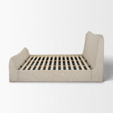 Solene King Upholstered Bedframe w/ Footbed | Curved Headboard | Oatmeal Fabric from Mercana - Luna Furniture