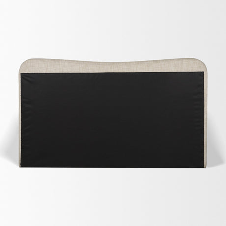 Solene King Upholstered Bedframe w/ Footbed | Curved Headboard | Oatmeal Fabric from Mercana - Luna Furniture