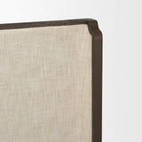 Holden King Upholstered Bedframe | Shelter Headboard | Oatmeal Performance Fabric from Mercana - Luna Furniture
