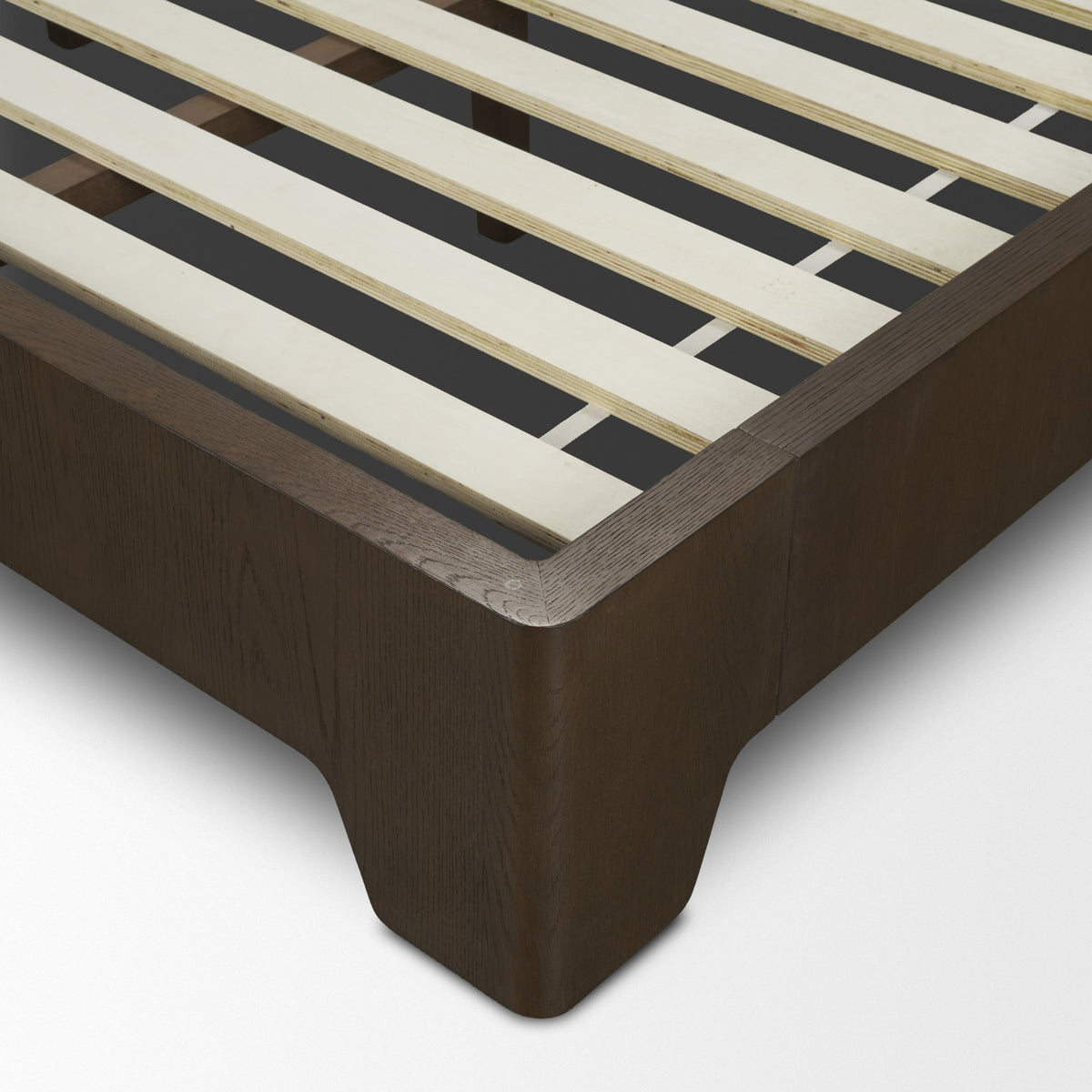Holden King Upholstered Bedframe | Shelter Headboard | Oatmeal Performance Fabric from Mercana - Luna Furniture