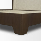 Holden King Upholstered Bedframe | Shelter Headboard | Oatmeal Performance Fabric from Mercana - Luna Furniture