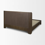 Holden King Upholstered Bedframe | Shelter Headboard | Oatmeal Performance Fabric from Mercana - Luna Furniture
