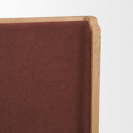 Holden King Upholstered Bedframe | Shelter Headboard | Burgundy Performance Fabric from Mercana - Luna Furniture
