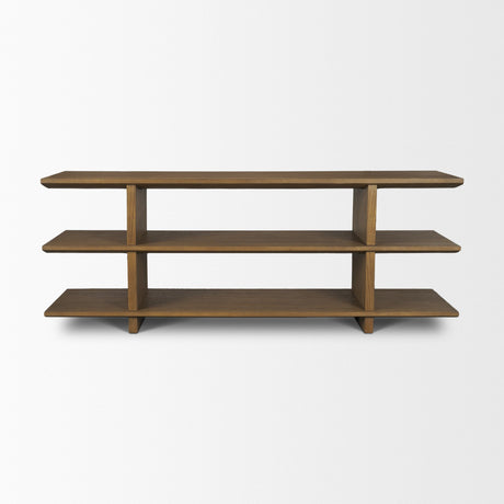 Boden 74" Wood Console Table w/ Open Shelves from Mercana - Luna Furniture