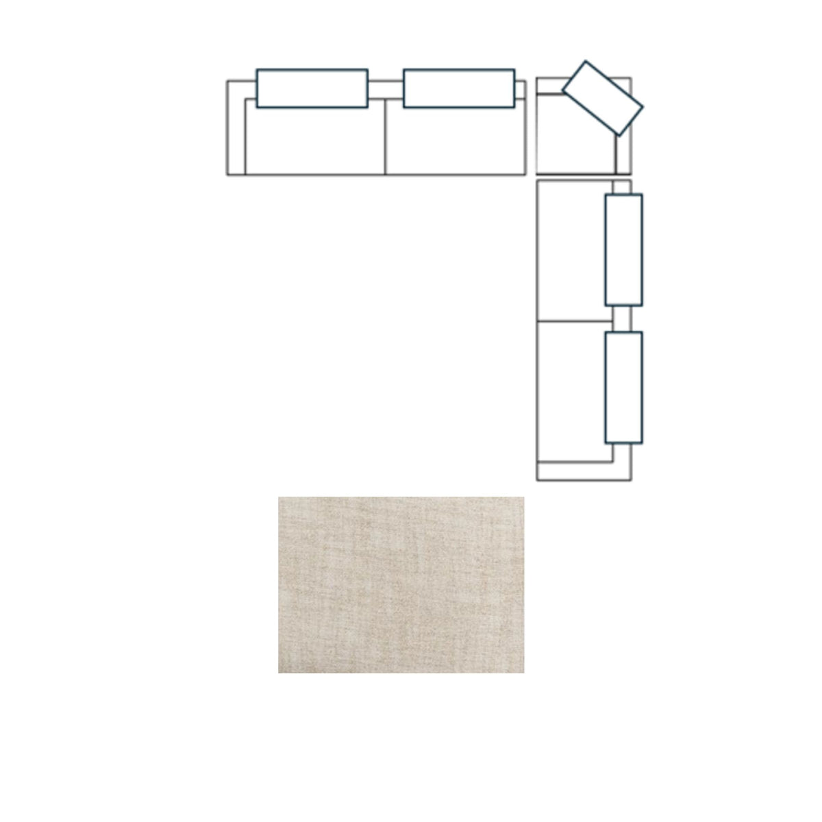 Warner Frame 3 Piece Sofa Set w/S Corner Piece w/Back Cushions from Mercana - Luna Furniture