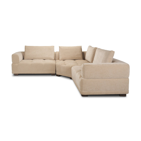 Warner Quilt 3 Piece Sofa Set w/Corner Piece w/Back Cushions