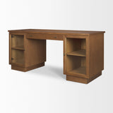Winsford Two-Tone Oak Writing Desk w/ Glass Doors from Mercana - Luna Furniture