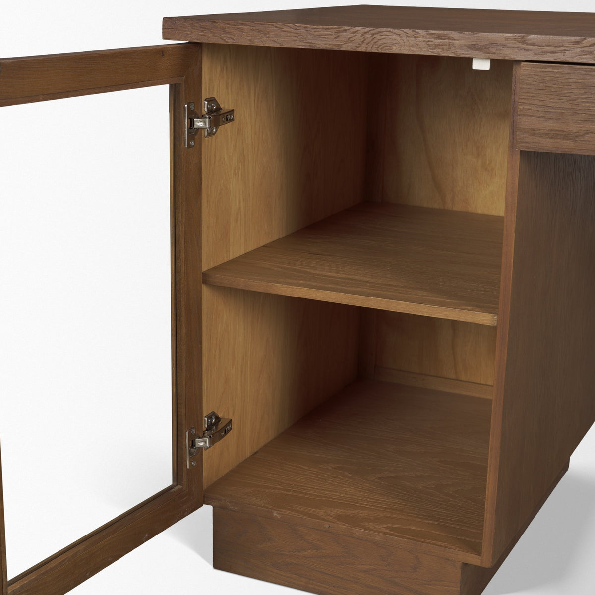 Winsford Two-Tone Oak Writing Desk w/ Glass Doors from Mercana - Luna Furniture