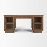 Winsford Two-Tone Oak Writing Desk w/ Glass Doors from Mercana - Luna Furniture