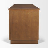 Winsford Two-Tone Oak Writing Desk w/ Glass Doors from Mercana - Luna Furniture